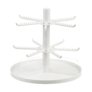 Imagem de FashionCha Expositor de Joias Multifuncional com Bandeja para Guardar Colares, Anéis E Pulseiras, para Colocar Sobre Uma Mesa Ou, 2 níveis