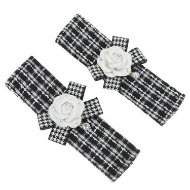 Imagem de Partuto Capa para cinto de segurança preto e branco 23 cm almofada de cinto de segurança almofada de ombro 2 peças