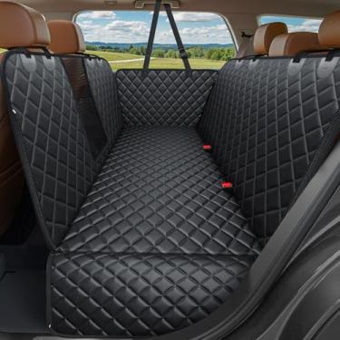 Imagem de URPOWER Capa de assento de carro 5 em 1 para banco traseiro, rede impermeável para cães com janela de malha e aba lateral, protetor de assento de carro para animais de estimação, capa de banco