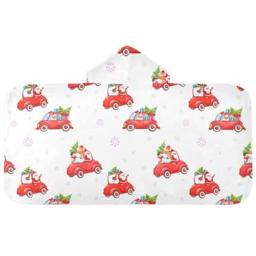 Imagem de Burbuja Toalha de banho com capuz de laço rosa para crianças, toalha de praia de pelúcia macia absorvente para chá de meninas e meninos 3-10 anos, 61 x 127 cm