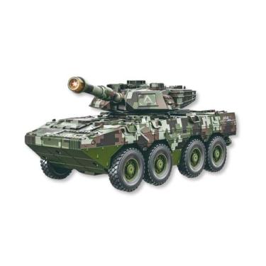 Imagem de Carrinho de brinquedo tanque de guerra verde c/ luz e som - zippy toys