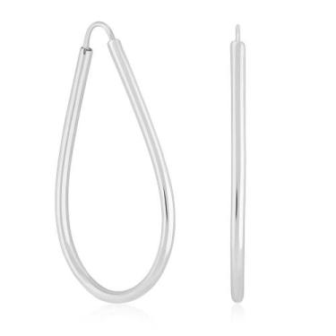 Imagem de Brinco Argola Feminino 3,5cm Em Prata 925 Legítima - Princesa das Prat