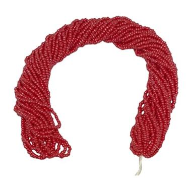 Imagem de Grânulos de vidro 11/0 checos - 12 fios de novelos, total de 10 cores (vermelho vermelho)