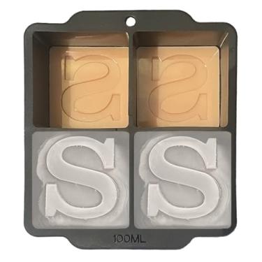 Imagem de Molde de cubos de gelo com monograma com tampa, bandeja de gelo de uísque de 5 cm, molde de cubo de gelo de coquetel, monograma de casamento, presente de agradecimento, presentes para o pai (letra S)