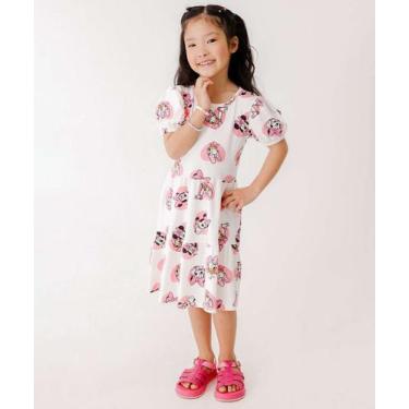 Imagem de Vestido Infantil Minnie Manga Bufante Disney Tam 4 a 1-19071, Off whit