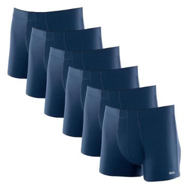 Imagem de Kit 6 Cuecas Boxer Mash Microfibra 170.30, G, Azul jeans escuro