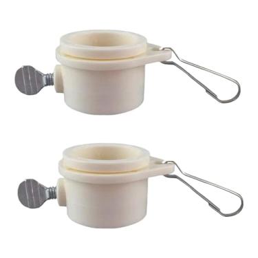 Imagem de Whtkoph 2x Suportes para Mastro de Bandeira de 1 Polegada, com Clips, Clips de Montagem de Bandeira Giratórios 360 Graus Anti-Enrolamento para Carros, Branco, Tamanho real