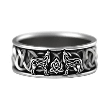 Imagem de Anel Unissex De Lobo Gigante Da Mitologia Viking, Totem Nórdico, Moda 