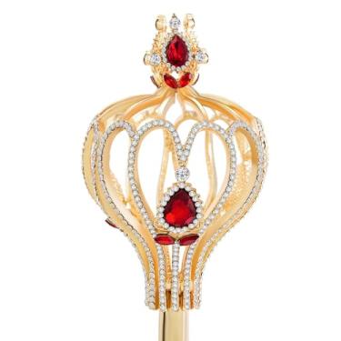 Imagem de Pensoda Royal Cross Christmas scepter Magic Party wand pageant Costume Accessory. (Gold-red)