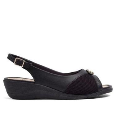 Imagem de Sandália Feminina Comfortflex Anabela Preta-Feminino