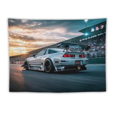 Imagem de HouLaiZhe JDM Tapeçaria de carro Jdm Nsx Extreme Speed Sports Racing Cool Wall Hanging Quarto Decoração de casa Tapeçarias Estética Piquenique Decoração de Parede Arte de Parede para Dormitório Sala