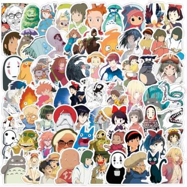 Imagem de 100 peças de adesivos de desenho animado Miyazaki Hayao para crianças, adesivo de vinil fofo à prova d'água Miyazaki Hayao para garrafa de água, laptop, brinquedo adesivo para decoração