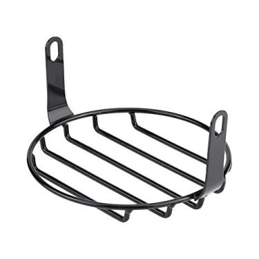 Imagem de Mingzhe Capa de Farol de Motocicleta 6,5 pol. Máscara Grelha Redonda Xadrez, Material Ferro, Estilo retrô Aprimora a Aparência Vintage, Fácil Instalação, (Grade horizontal)