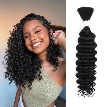 Imagem de Extensões de cabelo Coolbeeza Human Braiding Hair 14cm Deep Wave