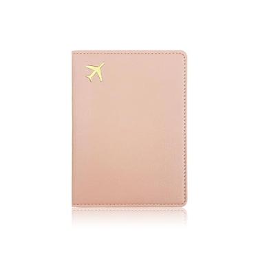 Imagem de Suporte de passaporte de couro PU, capa fina para passaporte com compartimentos para cartões, organizador de documentos de viagem, carteira leve para passaporte para homens e mulheres, itens