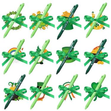 Imagem de MotiMind Pacote com 36 notas adesivas do Dia de São Patrício com canetas, fitas autoadesivas, trevo da sorte, bloco de notas verdes para presente de dia de São Patrício, decoração de festa em casa