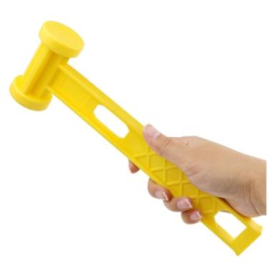 Imagem de Martelo de prego de plástico PE martelo de prego portátil adequado para acampamento/exterior/caminhada 3 x 1 m (amarelo)