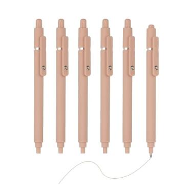 Imagem de PATIKIL Pacote com 6 canetas retráteis de 0,5 mm, canetas esferográficas retráteis, ponta fina, escrita suave, fofa, para escritório, casa, diário, caderno, rosa