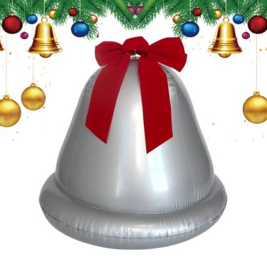Imagem de Bolas Infláveis de Natal para Exterior | Decoração Natalícia com Sinos Infláveis Gigantes | Decoração Externa para Relvado e Pathway - Para Interior Sala Quarto Escritório Escola