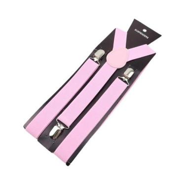 Imagem de Suspensórios Ajustáveis De Couro Elástico Em Cores Sólidas Para Homens