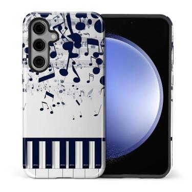 Imagem de Zhhoya Capa para Samsung Galaxy S25, capa de telefone com estampa de amante de piano musical à prova de choque híbrida de 2 camadas de proteção rígida para meninas, mulheres, meninos e homens