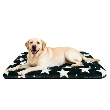 Imagem de Tapete de cama para cães – Almofada macia e confortável para canil – Cama e tapete durável para cães e gatos – ideal para gaiola, canil e uso doméstico (verde (89 x 58 x 3,8 cm)