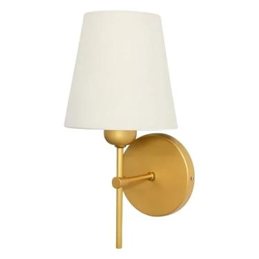 Imagem de Abajur de parede com cúpula de tecido (Dourado)