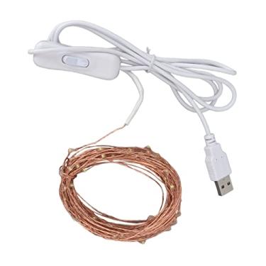 Imagem de Pissente Luzes de Cordão de Fio de Cobre USB, 100 LEDs 10m Energia Segura e Econômica Luz Quente Com Interruptor para Decoração DIY Interior Externo Quarto Árvore de Natal