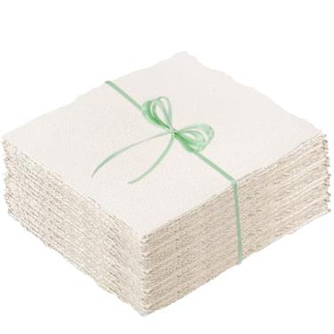 Imagem de 100 folhas de papel bordado, 21,5 x 28 cm, papel artesanal 160 g/m2, papel aquarela áspero/texturizado para convites de casamento, cartões comemorativos, artesanato feito à mão