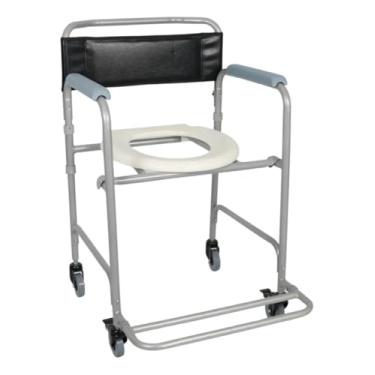 Imagem de Cadeira de banho dobrável com rodas para idosos