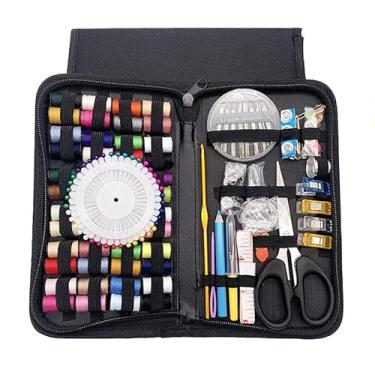Imagem de Kit de costura 172 peças com capa, kit de agulha e linha de marcoon com suprimentos de costura e acessórios para crianças, adultos, iniciantes, casa, viagem, emergência, incluindo tesoura, fita
