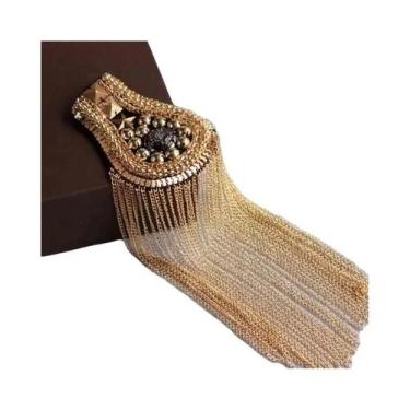 Imagem de Novo desempenho de palco borla ombro crachá terno vestido ombro flor d