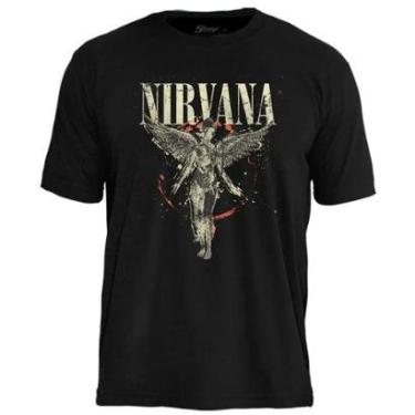 Imagem de Camiseta de Banda Nirvana em Algodão Manga Curta Gola Redonda-Unissex
