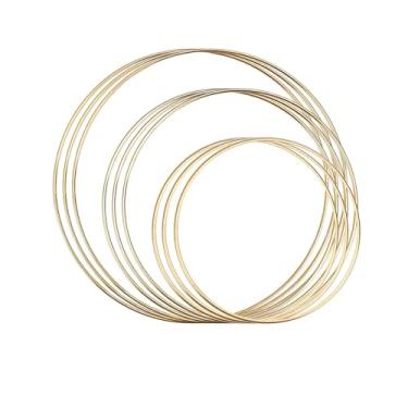 Imagem de YDJIANCAI 1 argola de coroa de ouro floral, anel de artesanato de metal de vários tamanhos para bricolage - fabricação de apanhadores de sonhos, decoração de parede, decoração de casa e projetos de