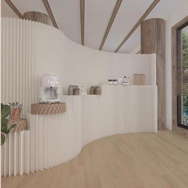 Imagem de Room divider Divisórias de sala de escritório, telas decorativas de papel, usadas para videoconferência, exibição de loja de roupas, divisória retrátil dobrável(3x2.4m/9.8x7.8FT)