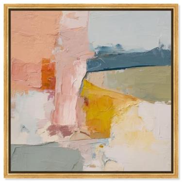 Imagem de Arte de parede de banheiro com impressão em tela IV macia e vibrante por Art Remedy, moldura dourada, 76 x 76 cm