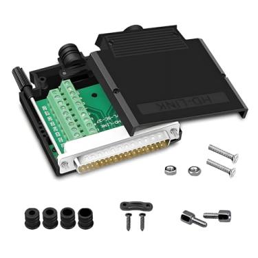 Imagem de Willwewon Conector adaptador macho serial sem solda DB37 mais fino, RS232 D-SUB para placa de breakout de terminal de porta de 37 pinos com caixa de parafusos longos tubo de cauda