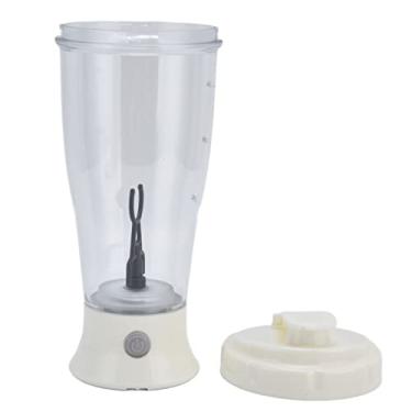 Imagem de Mingzhe Copo de Mistura Elétrico Simples 350ml café Leite Garrafa Agitador Automático para Exercício de Cozinha (leite branco)