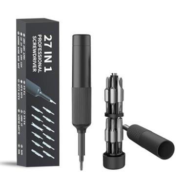 Imagem de Fafeicy Chave de Fenda Profissional 27 Em 1 Kit de Reparo de Precisão Ajustável Multiferramenta para Celular, Computador Óculos Relógio Controlador de Jogo Cr V Aço ABS 11,8 Cm (Carcaça ABS Cinza)