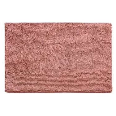 Imagem de Tapete Banheiro 38x58cm Antiderrapante Bolinha Macarrão lavabo casa felpudo box absorvente água(Kit 2,Rosê)