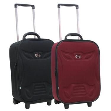 Imagem de Kit 2 malas de viagem média forrada semi-rígida grotaferrata, M, Preto