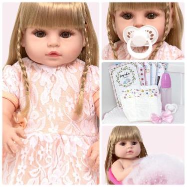 Imagem de Bebe Reborn 100% Silicone Menina Linda 46cm Vários Itens - Cegonha Reb
