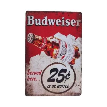 Imagem de Placa De Metal Retangular Vintage De Marca De Cerveja Para Decoração D