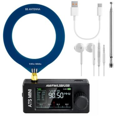 Imagem de GOOZEEZOO Mini receptor de rádio de ondas curtas Si4732 V2.23 | Receptor de todas as bandas AM/FM/LSB/USB | Bateria de 750 mAh e antena de loop para aventuras ao ar livre, viagens e uso diário (com