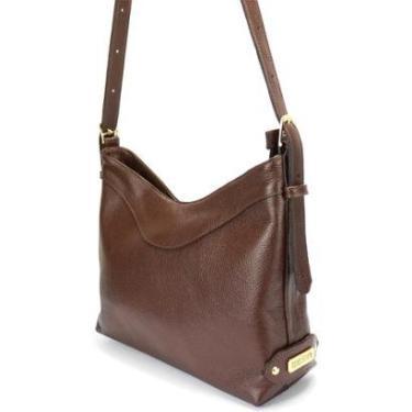 Imagem de Bolsa Feminina em Couro Legitimo Sacola Média Alça de Ombro e Transversal Road Seven-Feminino