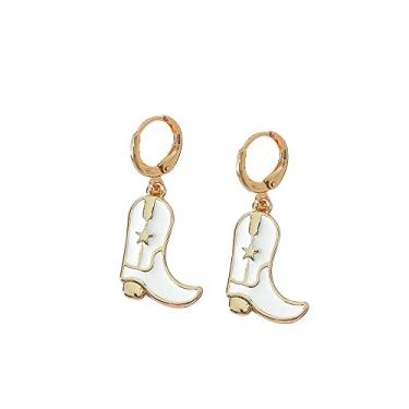 Imagem de Brincos de caubói feitos à mão, caubói com contas, flor de neve para mulheres, meninas, festa de casamento, vestido extravagante, fantasia, joias de Natal, Cristal esmalte Cristal Miçanga, Esmalte