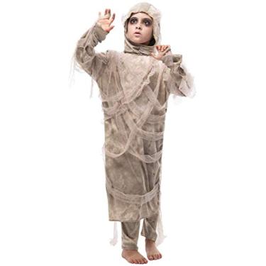 Imagem de EraSpooky Vestido de Dia das Bruxas para Meninas Egito Fantasia Fantasia Fantasia Vestido Cinza