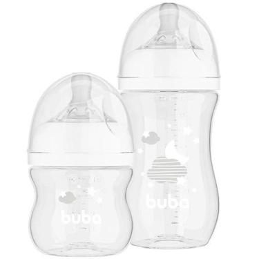 Imagem de Kit 2 Mamadeira EASY FLOW Nuvem Branca 120ML e 270ML Anticolica Buba