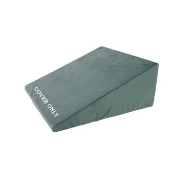 Imagem de Capa de almofada de cunha - Capas de almofada de veludo ultra macias e de lã com zíper, removível e lavável na máquina, capa apenas (verde claro, 63,5 x 63,5 x 26,6 cm)