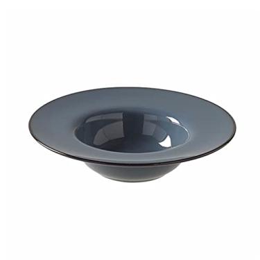 Imagem de KEG801302 Pratos de sopa de cerâmica, tigela de massa, restaurante, café, salada, prato redondo, sobremesa, prato simples, prato de macarrão, cor sólida, prato profundo (002)